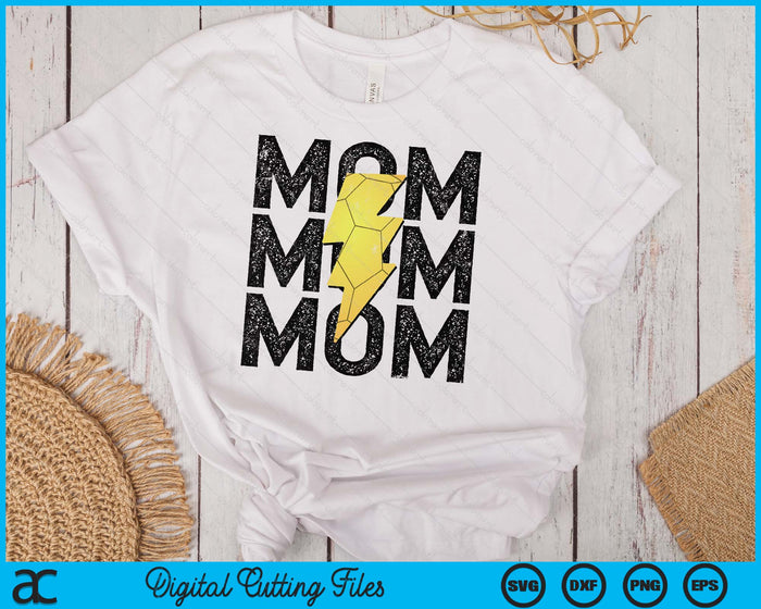 Handball Mom Distressed Lightning Bolt SVG PNG Digital Printable Files