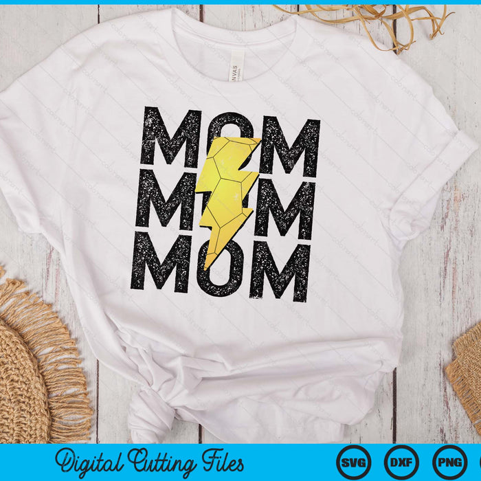 Handball Mom Distressed Lightning Bolt SVG PNG Digital Printable Files