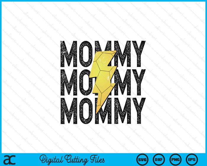 Handball Mommy Distressed Lightning Bolt SVG PNG Digital Printable Files