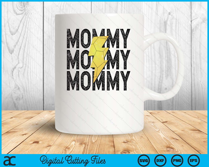 Handball Mommy Distressed Lightning Bolt SVG PNG Digital Printable Files