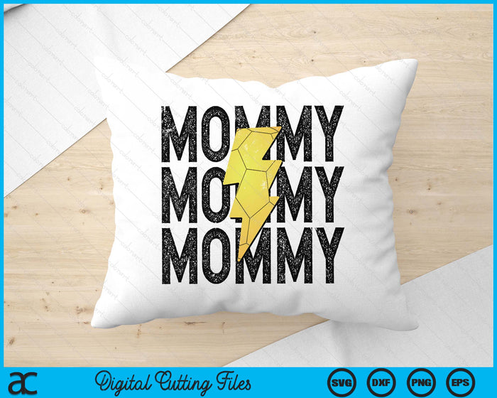 Handball Mommy Distressed Lightning Bolt SVG PNG Digital Printable Files