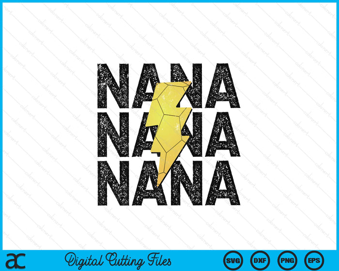 Handball Nana Distressed Lightning Bolt SVG PNG Digital Printable Files