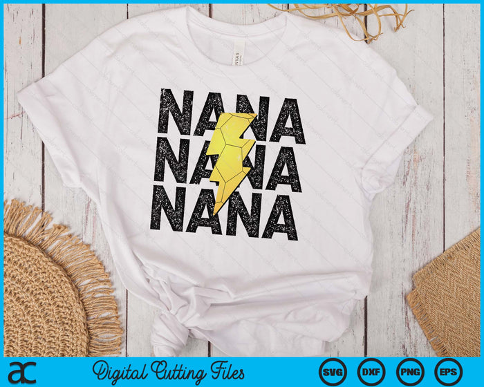 Handball Nana Distressed Lightning Bolt SVG PNG Digital Printable Files