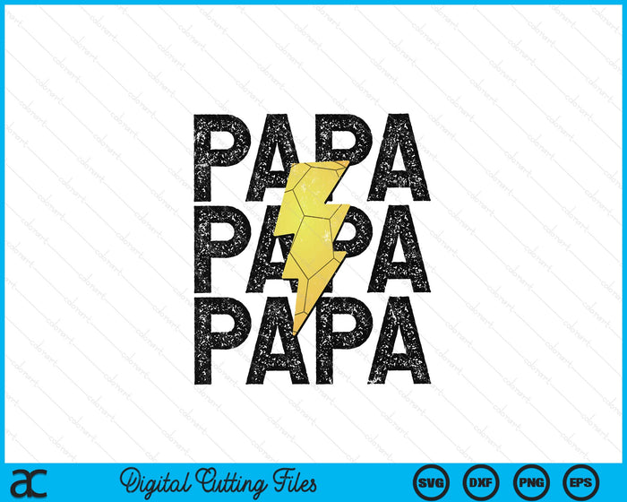 Handball Papa Distressed Lightning Bolt SVG PNG Digital Printable Files