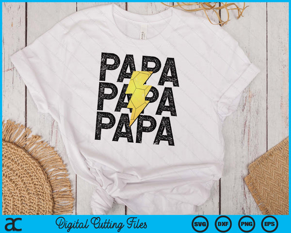 Handball Papa Distressed Lightning Bolt SVG PNG Digital Printable Files