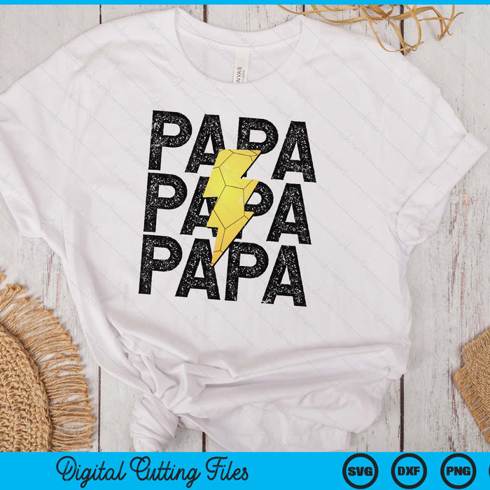 Handball Papa Distressed Lightning Bolt SVG PNG Digital Printable Files