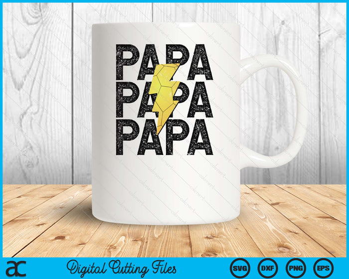 Handball Papa Distressed Lightning Bolt SVG PNG Digital Printable Files