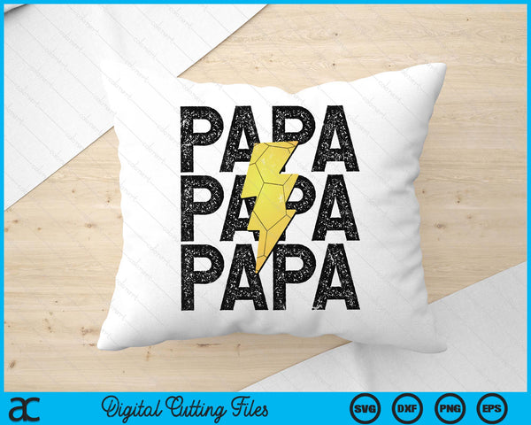 Handball Papa Distressed Lightning Bolt SVG PNG Digital Printable Files