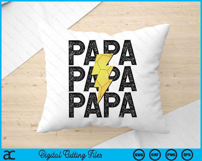 Handball Papa Distressed Lightning Bolt SVG PNG Digital Printable Files