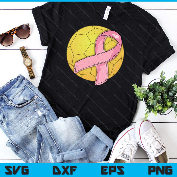 Handball Pink Ribbon Breast Cancer Awareness Sport Lover SVG PNG Digital Cutting Files