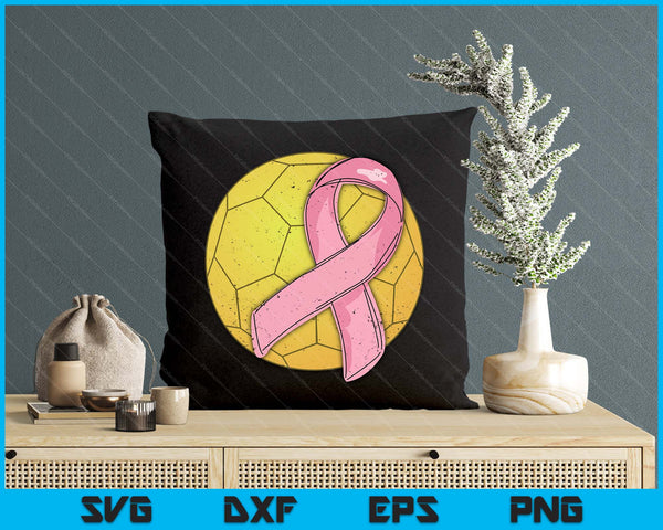 Handball Pink Ribbon Breast Cancer Awareness Sport Lover SVG PNG Digital Cutting Files