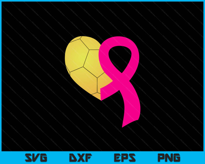 Handball Pink Ribbon Heart Cool Breast Cancer Awareness Gifts SVG PNG Cutting Printable Files