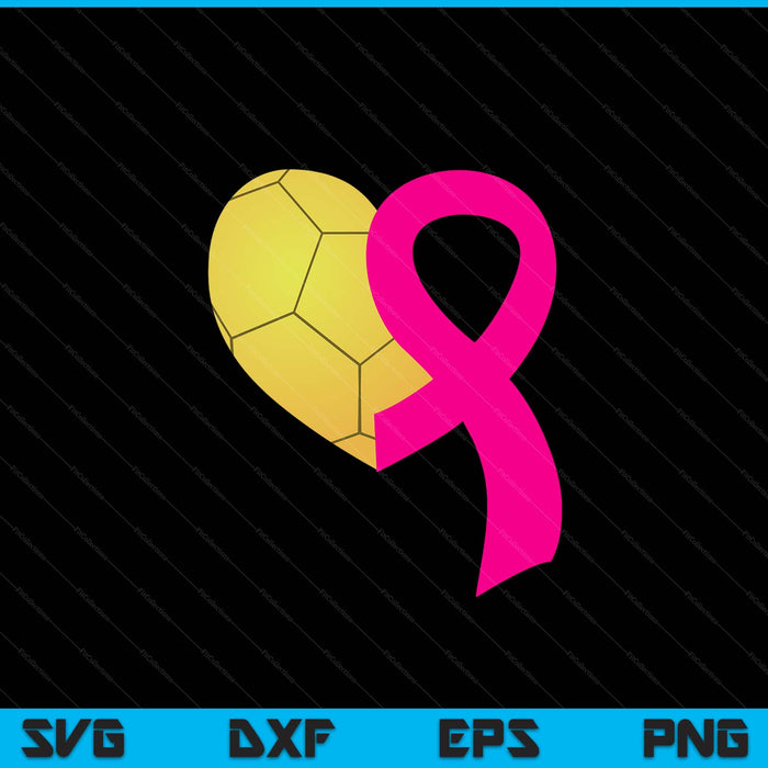 Handball Pink Ribbon Heart Cool Breast Cancer Awareness Gifts SVG PNG Cutting Printable Files