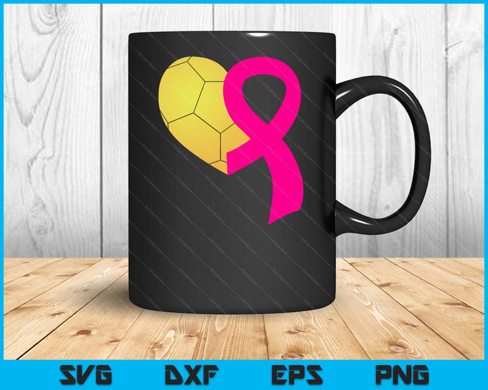 Handball Pink Ribbon Heart Cool Breast Cancer Awareness Gifts SVG PNG Cutting Printable Files