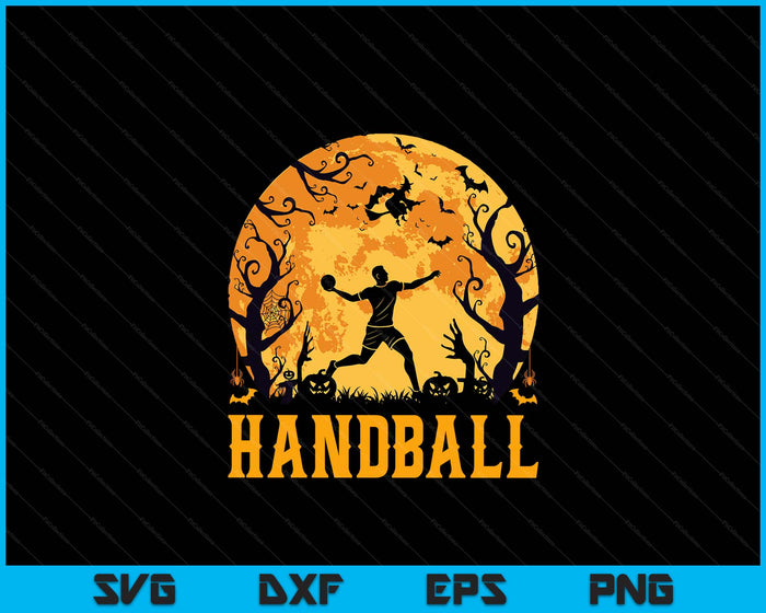 Handball Player Halloween Spooky Handball Lover Halloween SVG PNG Digital Cutting File