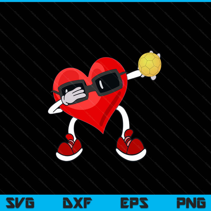 Handball Valentines Day Dabbing Heart Kids Boys SVG PNG Digital Printable Files