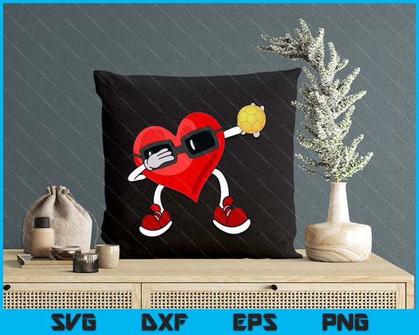 Handball Valentines Day Dabbing Heart Kids Boys SVG PNG Digital Printable Files