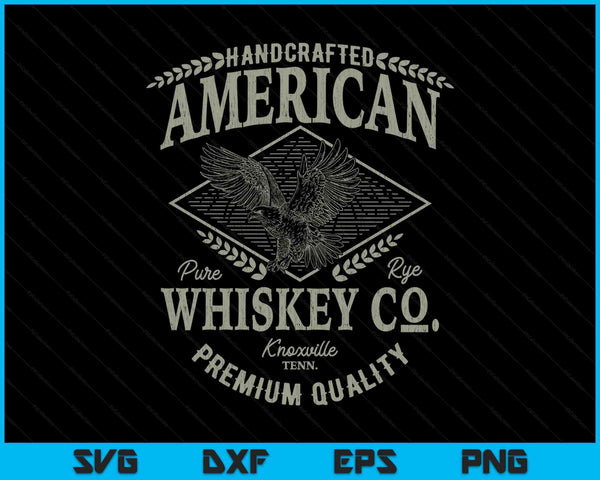 Handcrafted American whiskey eagle vintage SVG cut file