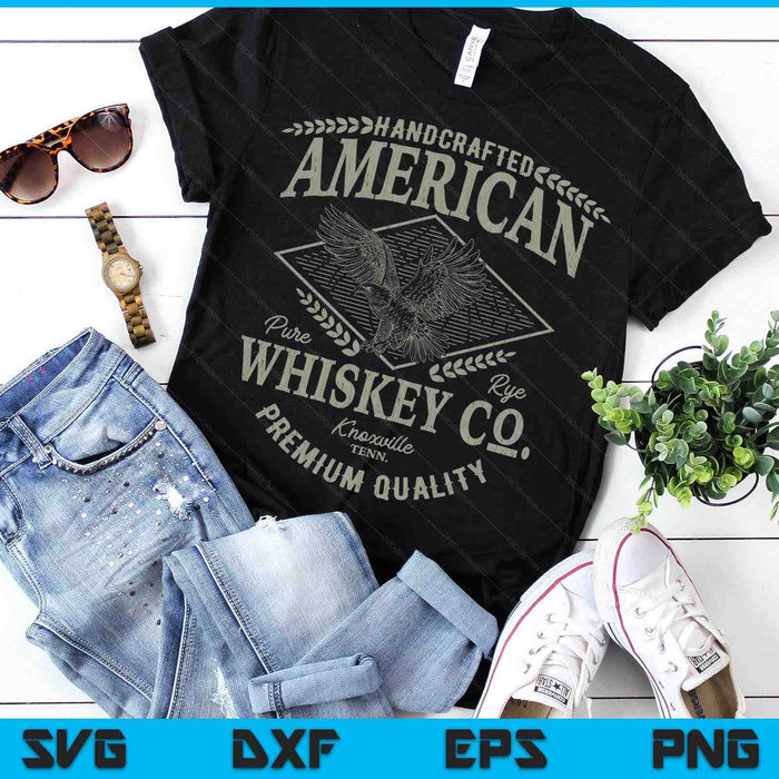 Handcrafted American Whiskey Eagle Vintage SVG PNG Digital Printable Files