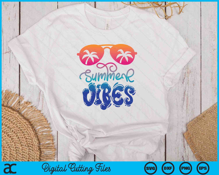 Hand lettered Hand Drawn Summer Vibes SVG PNG Digital Printable Files