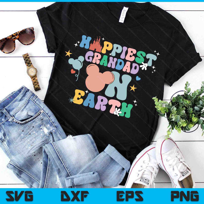 Happiest Grandad On Earth Groovy SVG PNG Digital Printable Files