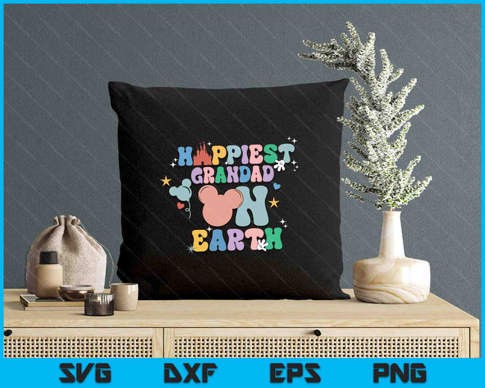 Happiest Grandad On Earth Groovy SVG PNG Digital Printable Files