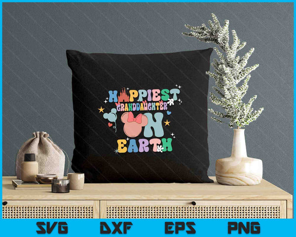 Happiest Granddaughter On Earth Groovy Mother's Day SVG PNG Digital Printable Files