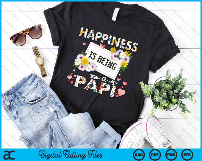 Happiness Is Being A Papi Father's Day SVG PNG Digital Printable Files