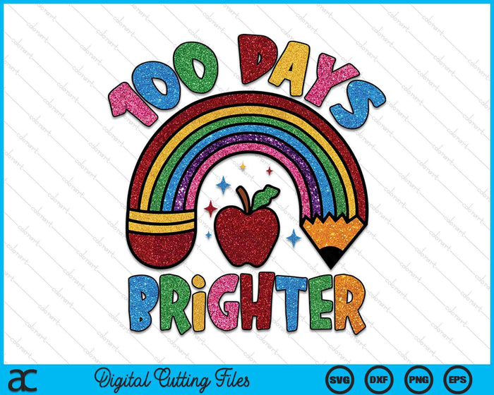 Happy 100 Days Of School Kids Brighter SVG PNG Digital Printable Files