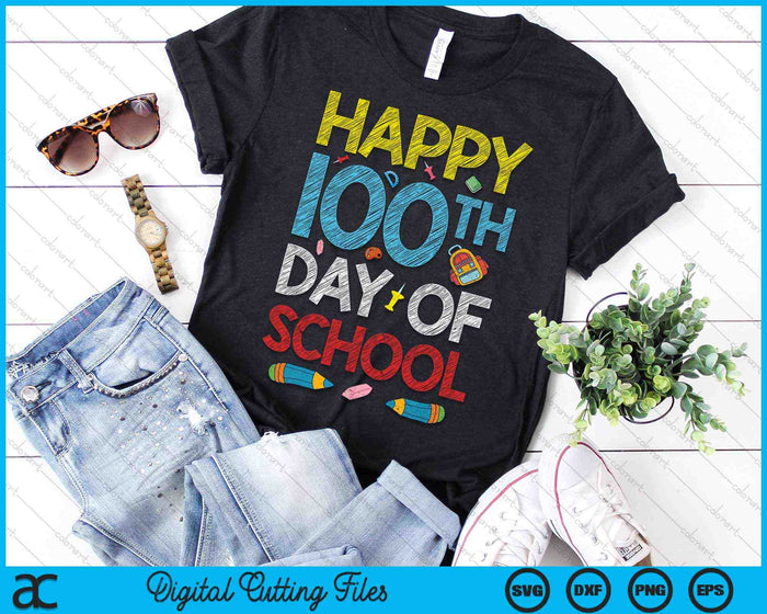 Happy 100th Day Of School SVG PNG Digital Cutting Files