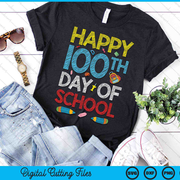 Happy 100th Day Of School SVG PNG Digital Cutting Files