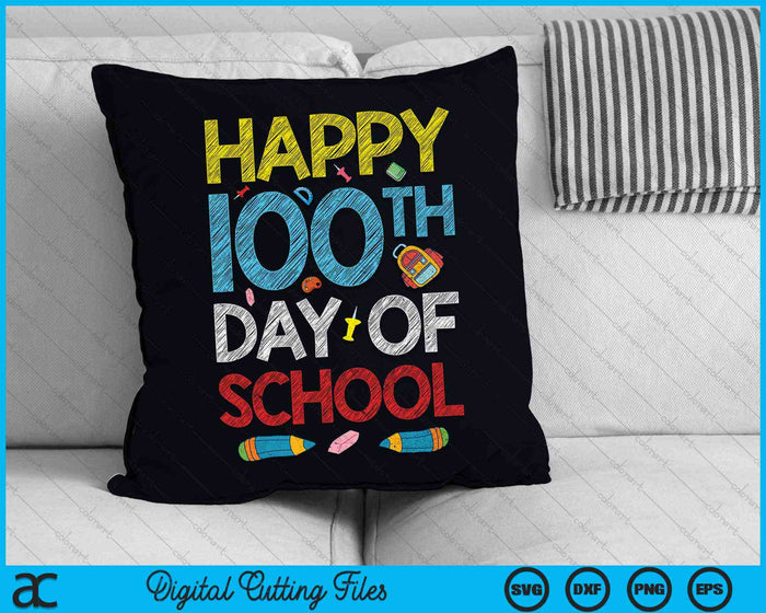 Happy 100th Day Of School SVG PNG Digital Cutting Files