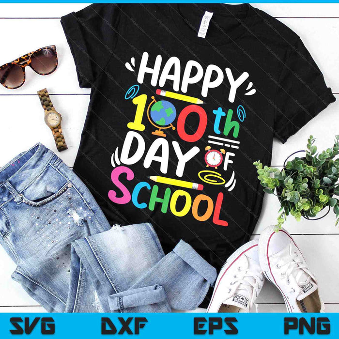 Happy 100th Day Of School 100 Days Of School Teacher Student SVG PNG Digital Printable Files