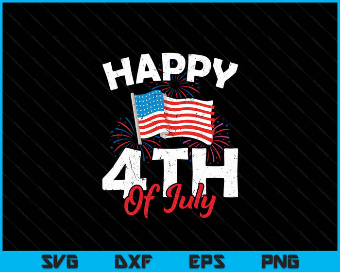 Happy 4th Of July Patriotic American Us Flag 4th Of July SVG PNG Digital Cutting File