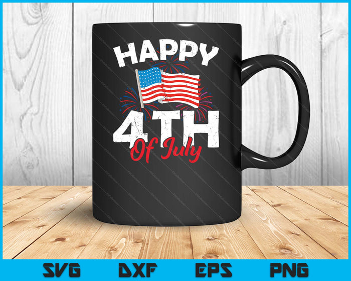 Happy 4th Of July Patriotic American Us Flag 4th Of July SVG PNG Digital Cutting File