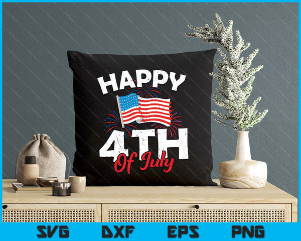 Happy 4th Of July Patriotic American Us Flag 4th Of July SVG PNG Digital Cutting File