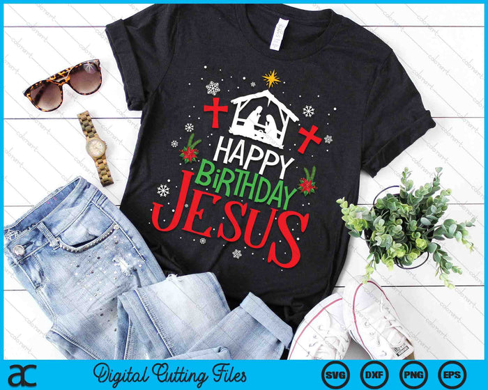 Happy Birthday Jesus Funny Christian Christmas Holiday SVG PNG Digital Printable Files