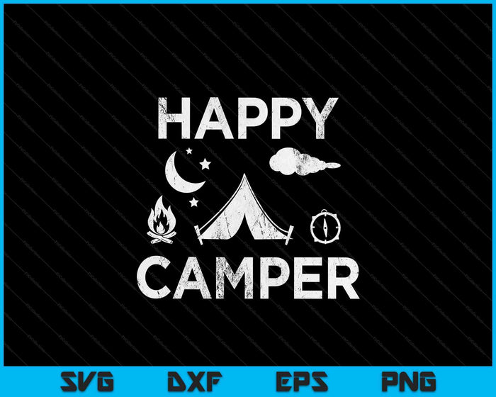 Happy Camper Camping SVG PNG Digital Printable Files