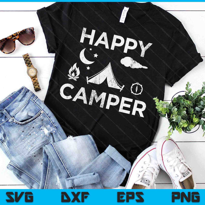Happy Camper Camping SVG PNG Digital Printable Files