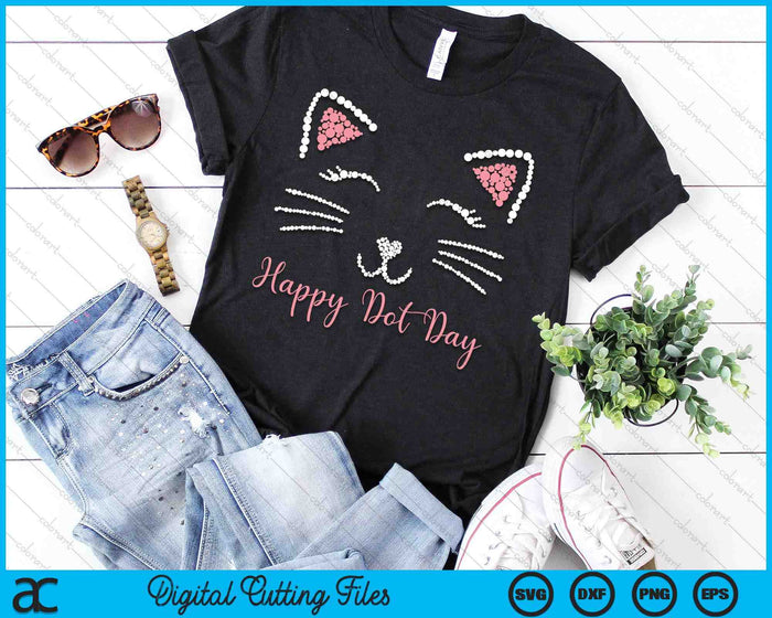 Happy Dot Day Cute Dot Cat For Kids Man Woman SVG PNG Digital Cutting Files