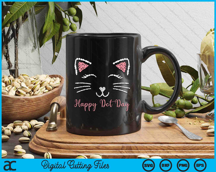 Happy Dot Day Cute Dot Cat For Kids Man Woman SVG PNG Digital Cutting Files