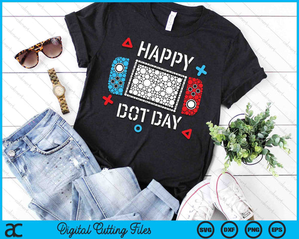 Happy Dot Day Gamers Boy Game Controller Polka Dot Kids SVG PNG Digital Cutting File