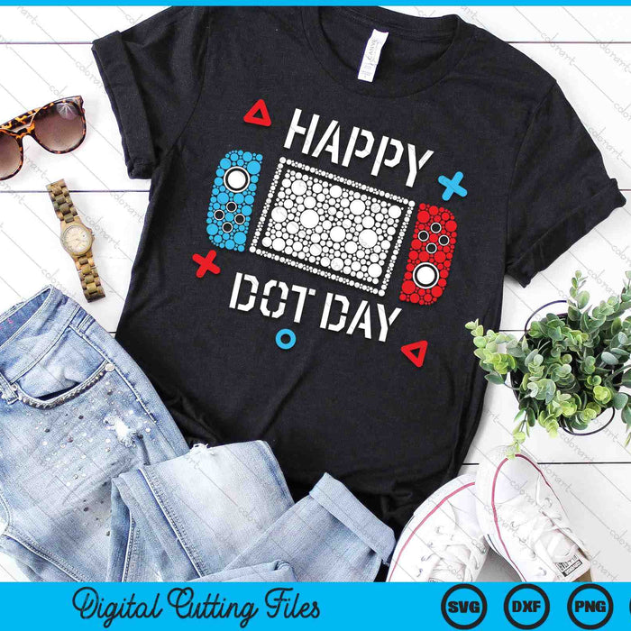 Happy Dot Day Gamers Boy Game Controller Polka Dot Kids SVG PNG Digital Cutting File