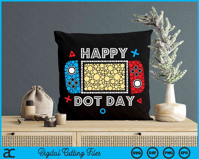 Happy Dot Day Gamers Polka Dot Game Controller SVG PNG Digital Cutting Files