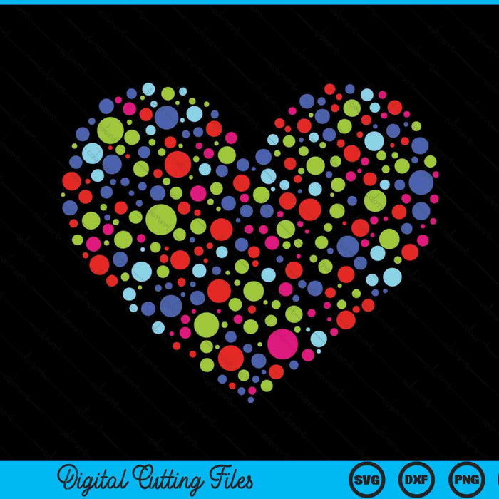 Happy Dot Day Heart Colorful Polka Dot Women Teen Girl Kids SVG PNG Digital Cutting File