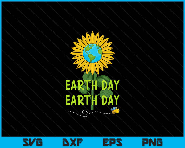 Happy Earth Day Every Day Sunflower Kids Teachers Earth Day SVG PNG Digital Cutting Files