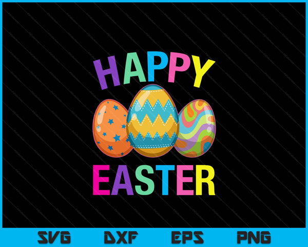 Happy Easter Day schattige kleurrijke ei jacht vrouwen jongens meisjes SVG PNG digitale snijden bestanden
