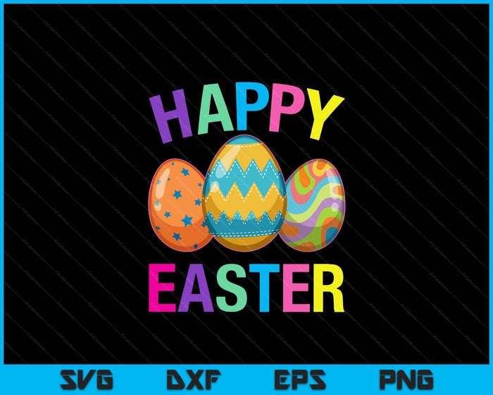 Happy Easter Day schattige kleurrijke ei jacht vrouwen jongens meisjes SVG PNG digitale snijden bestanden
