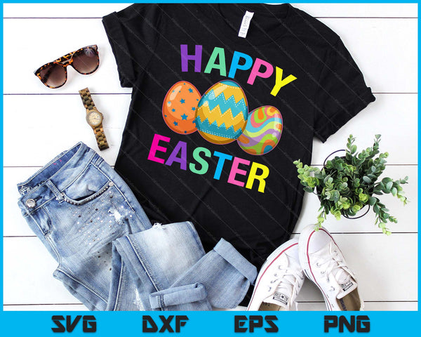 Happy Easter Day schattige kleurrijke ei jacht vrouwen jongens meisjes SVG PNG digitale snijden bestanden