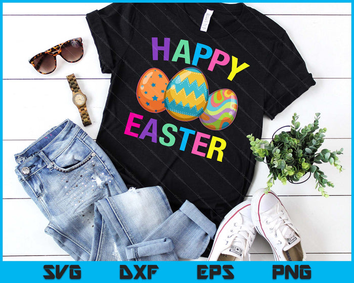 Happy Easter Day schattige kleurrijke ei jacht vrouwen jongens meisjes SVG PNG digitale snijden bestanden